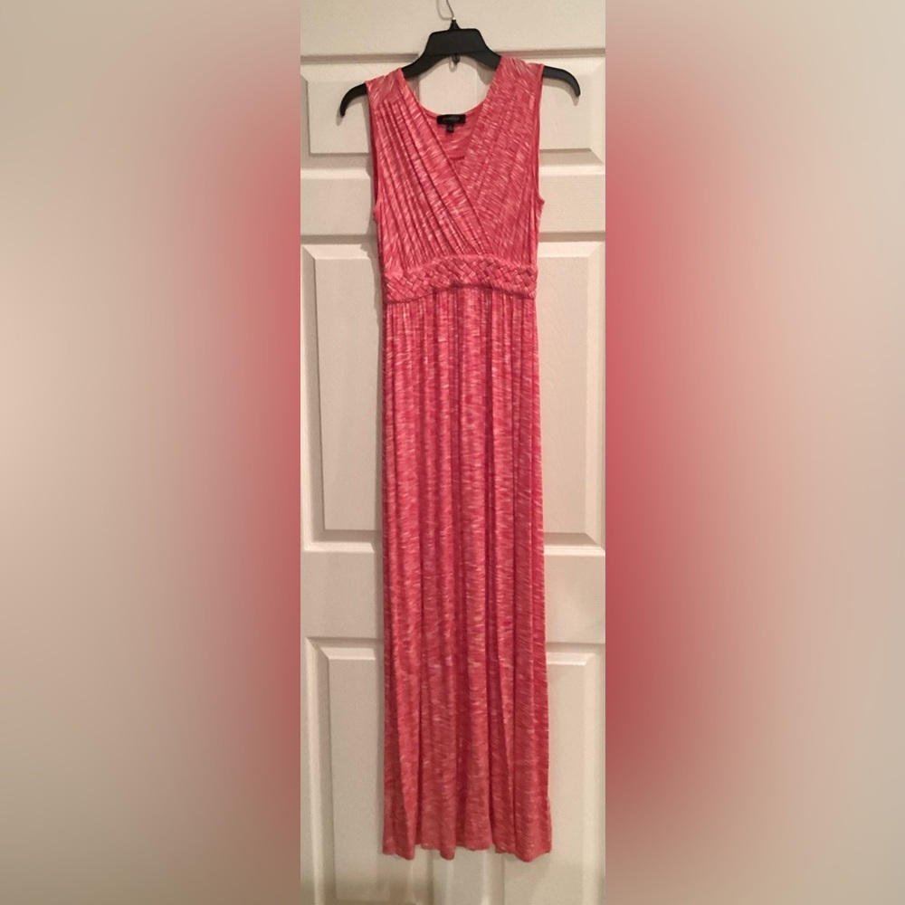 SPENSE Pink Space Dyed Sleeveless V-Neck Maxi Dress Size Small